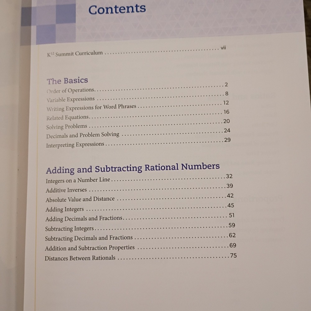 MATH 7 A REFERENCE GUIDE K12 Summit Curriculum Hardcover Homeschool Charter EUC - Picture 3 of 7